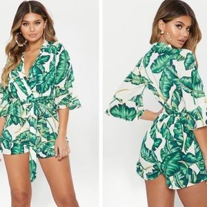 Green Tropical Romper